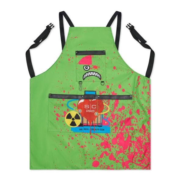 Style craft Water-Repellent Barber/Salon Apron with Adjustable Straps in Radioactive Green