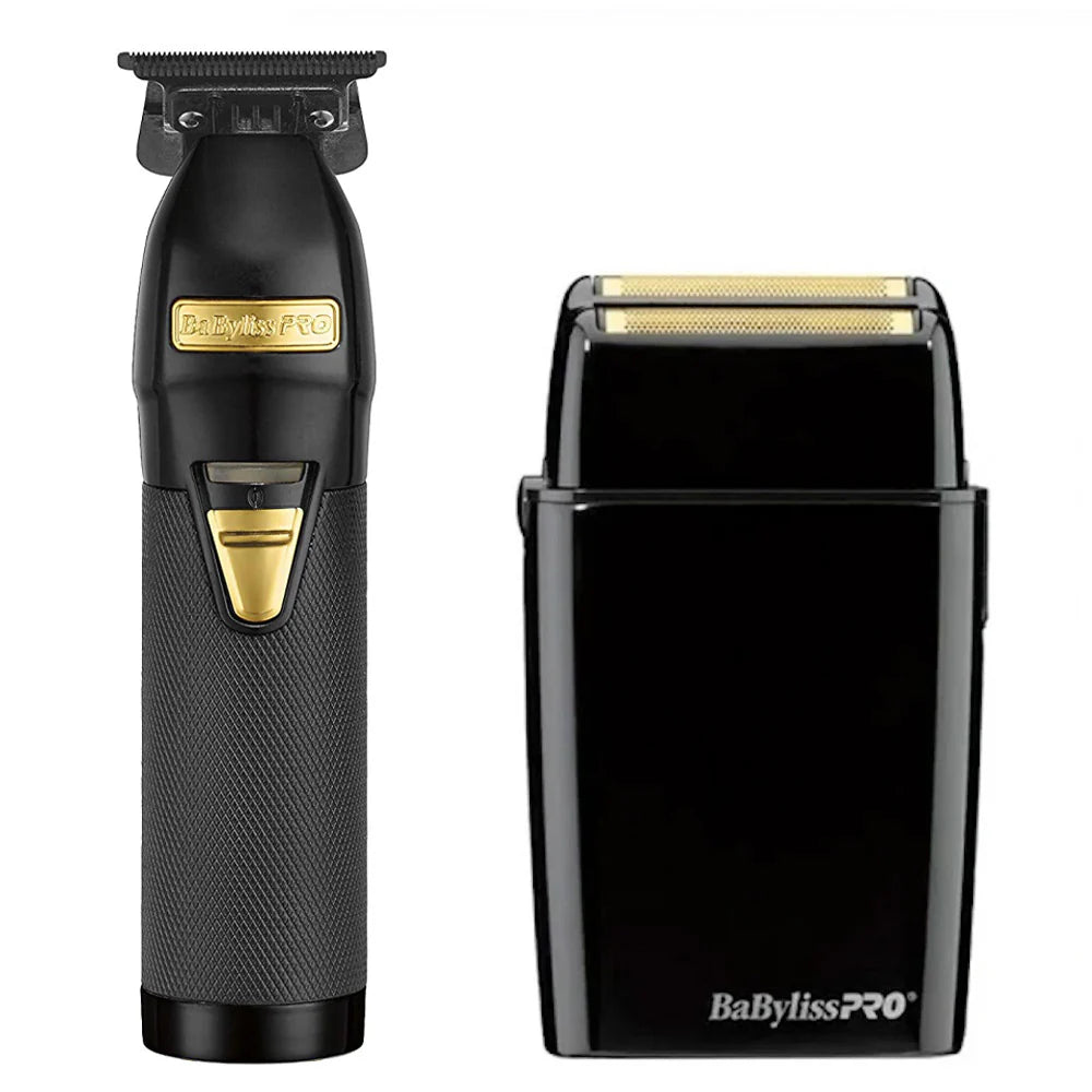 BaBylissPRO BlackFX Combo - Skeleton Trimmer & Double Metal Foil Shaver (FX787BN & FXFS2B)