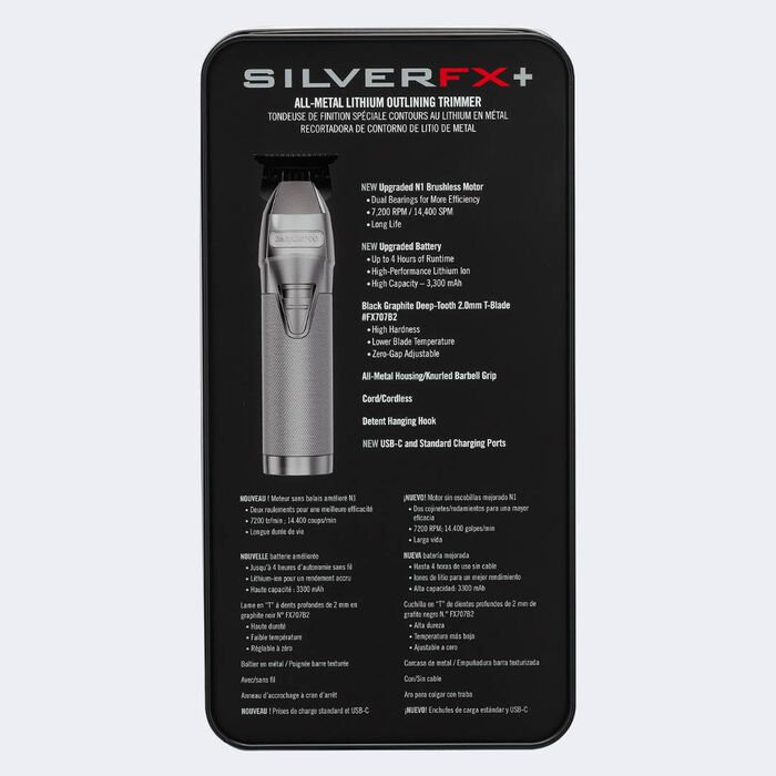 BaBylissPRO SILVERFX+ SKELETON METAL LITHIUM TRIMMER( FX787NS)