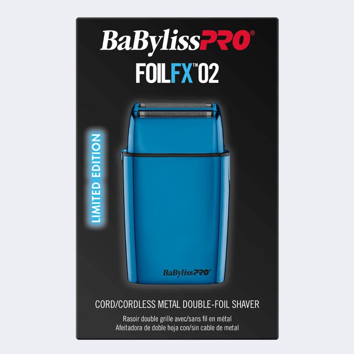 BaBylissPRO FOILFX02 Cord/Cordless Metal Double-Foil Shaver (Blue - Limited Edition)(FXFS2BL)