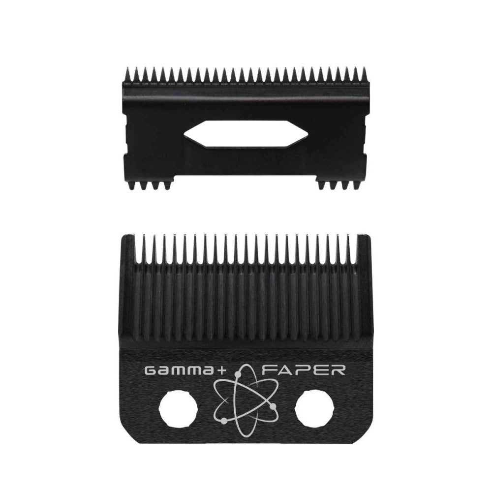 Stylecraft / Gamma+ Fixed Black Diamond Carbon DLC Faper Blade with Moving Black Diamond Carbon Slim Tooth Cutter Clipper Blade Set