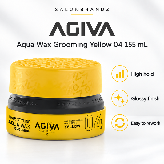 Agiva Aqua Wax Grooming Yellow 04 155 mL benefits: High hold, Glossy finish, Easy to rework