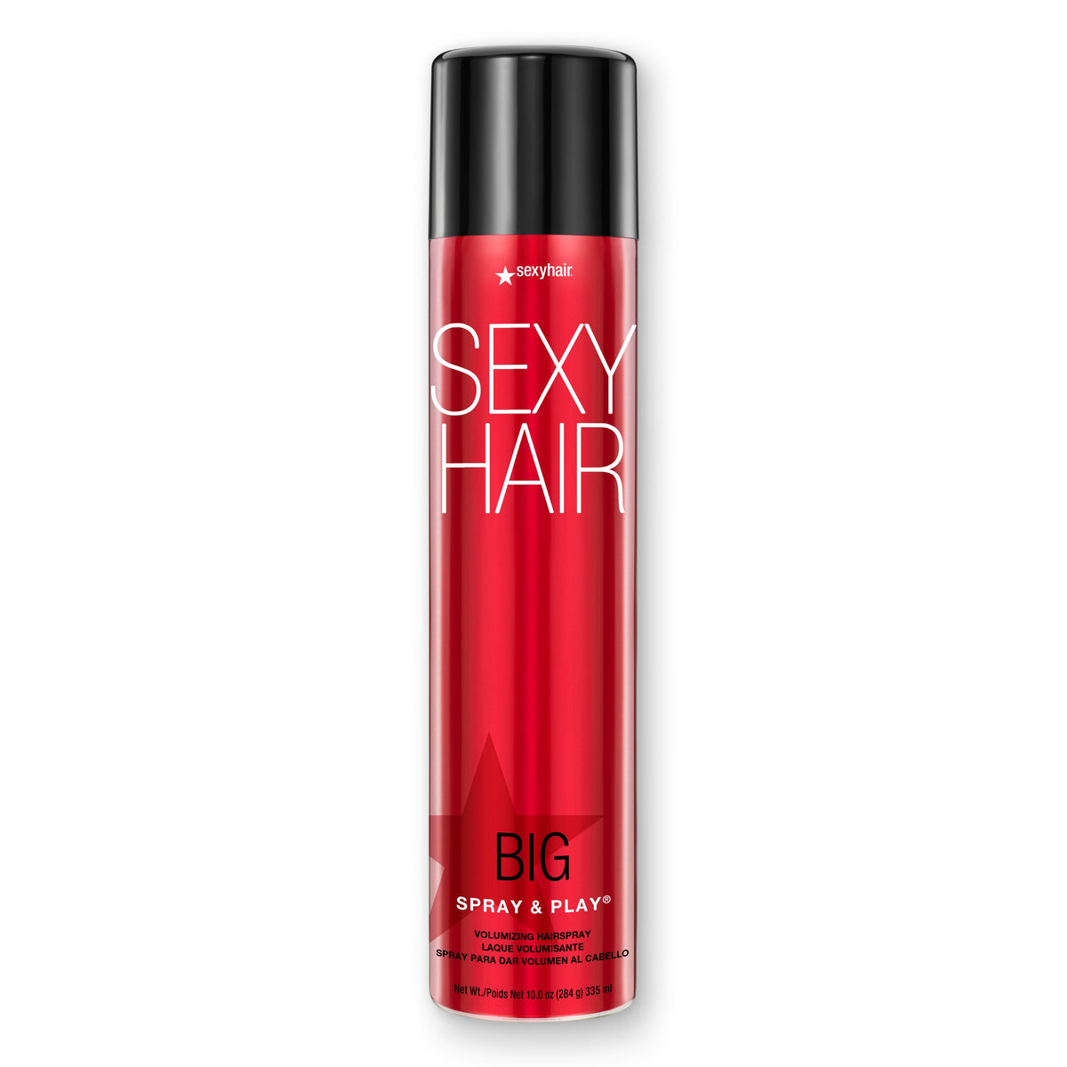 Big SexyHair Spray & Play regular volumizing hairspray 335ml can on clean white background