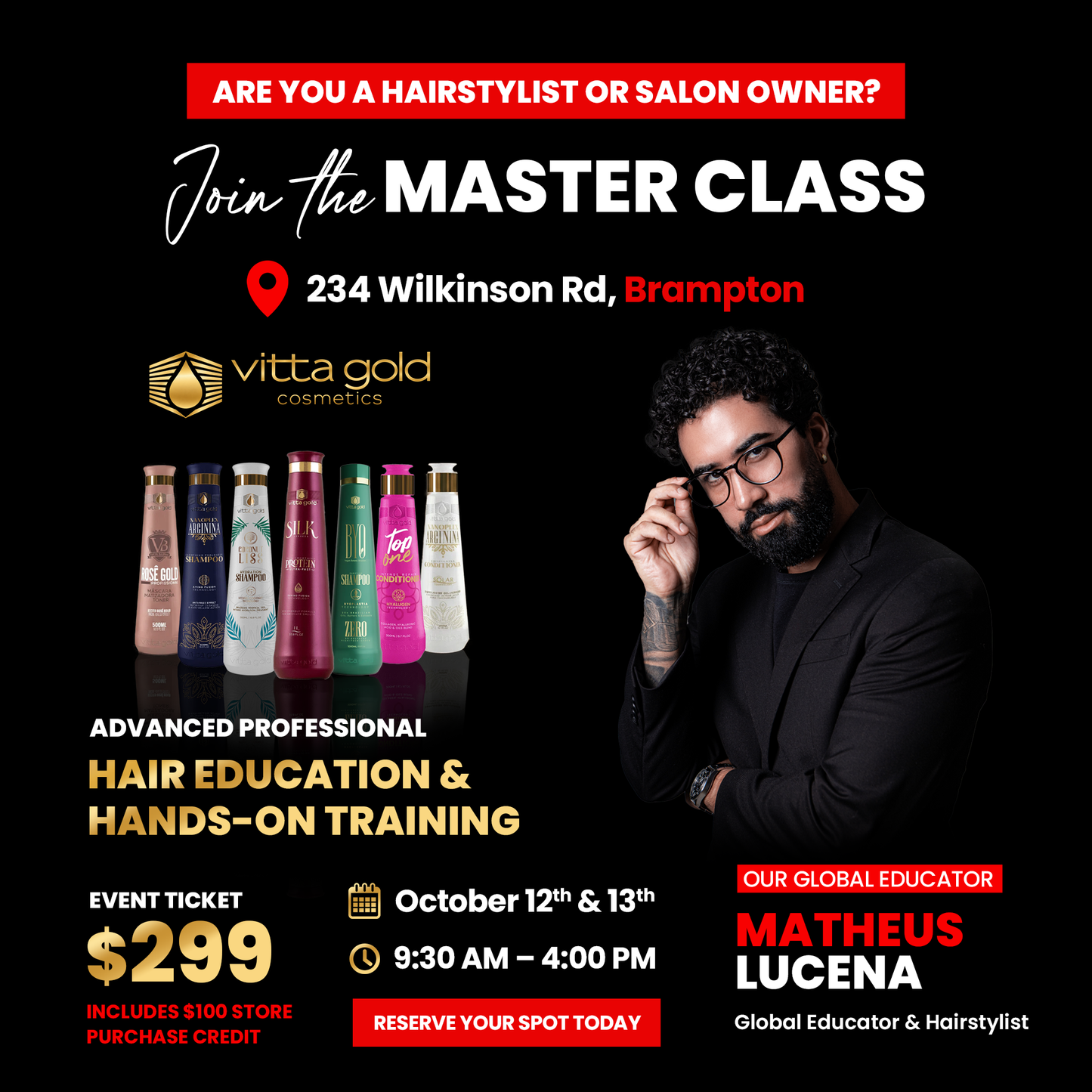 Vitta Gold Master Class Canada 2026 with Matheus Lucena – Brampton