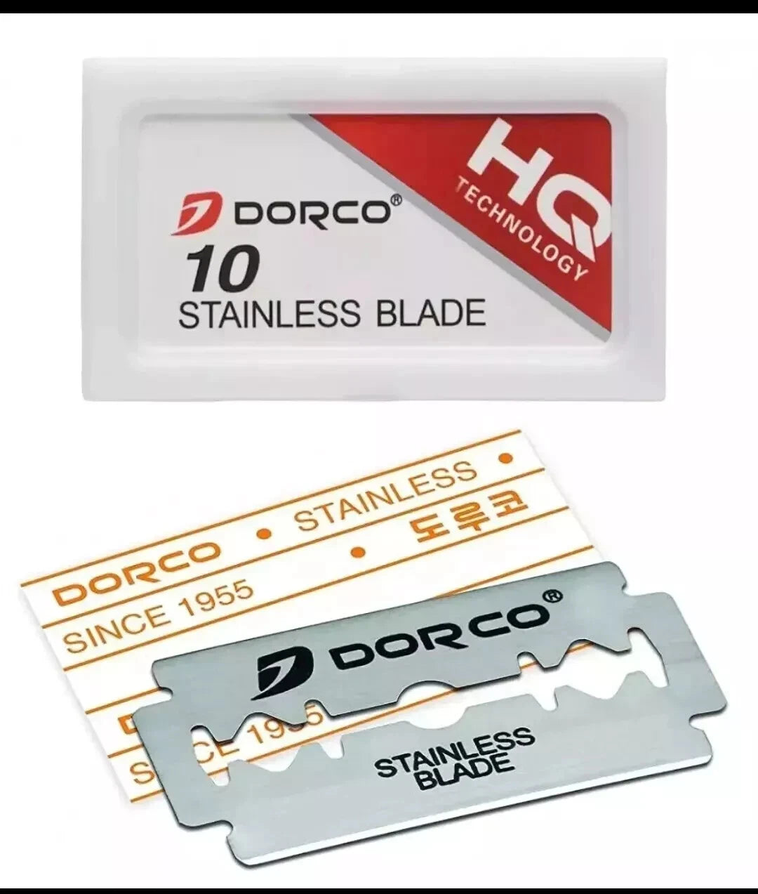 1000 Dorco Platnimun Red Razor Blades - 10 packs of 100 = 1000 blades ST-301