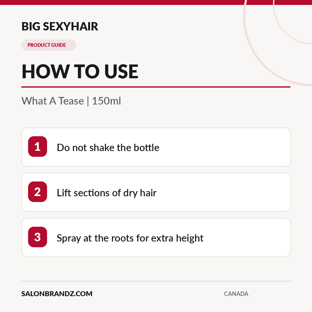 Big SexyHair What A Tease 150ml - How to use | Salonbrandz