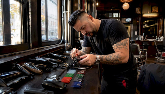 Professional barber handling Wahl Magic Clipper in modern salon