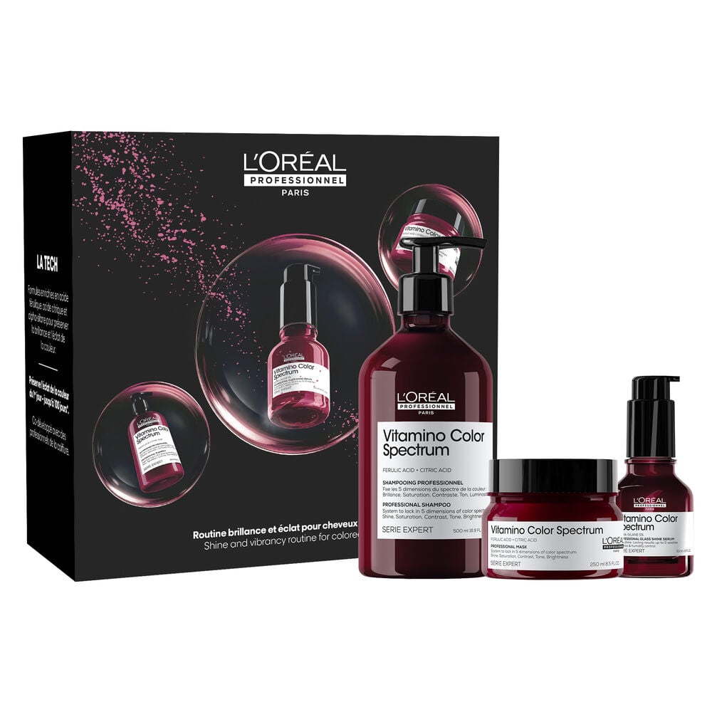 L'Oréal Professionnel Vitamino Color Spectrum Holiday Set | Shampoo, Mask & Hair Serum Set