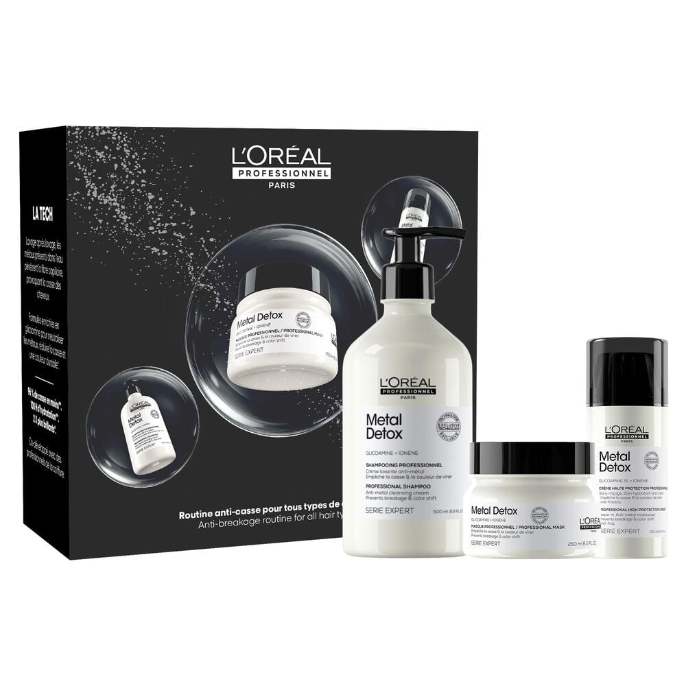 L'Oréal Professionnel Metal Detox Holiday Set | Shampoo, Mask & Leave-In Cream Set