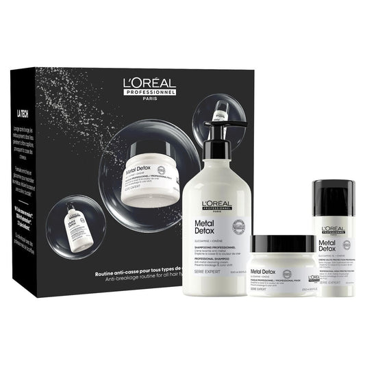 L'Oréal Professionnel Metal Detox Holiday Set | Shampoo, Mask & Leave-In Cream Set