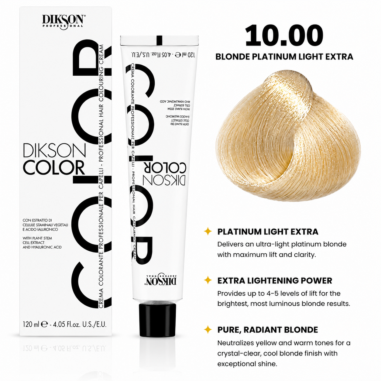 DIKSON COLOR Natural Extra 10.00 Blonde Platinum Light Extra