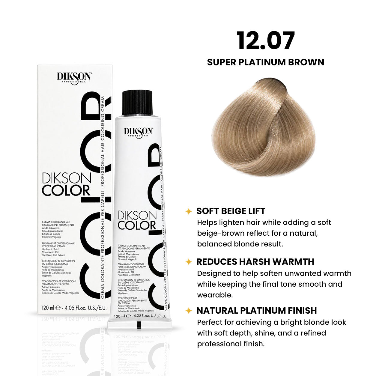 DIKSON COLOR Superlightening 12.07 Super Platinum Brown Blonde
