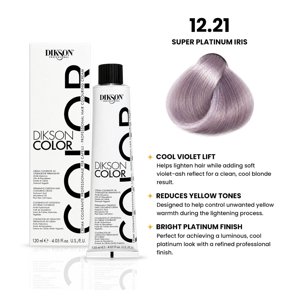 DIKSON COLOR Superlightening 12.21 Super Platinum Irise Blonde Extra