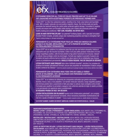 Zotos Texture EFX Color-Treated including 100% Bleached Thio-Free Cysteamine Perm: For All Types of Color-Treated (up to 40 volume) or Previously Permed Hair