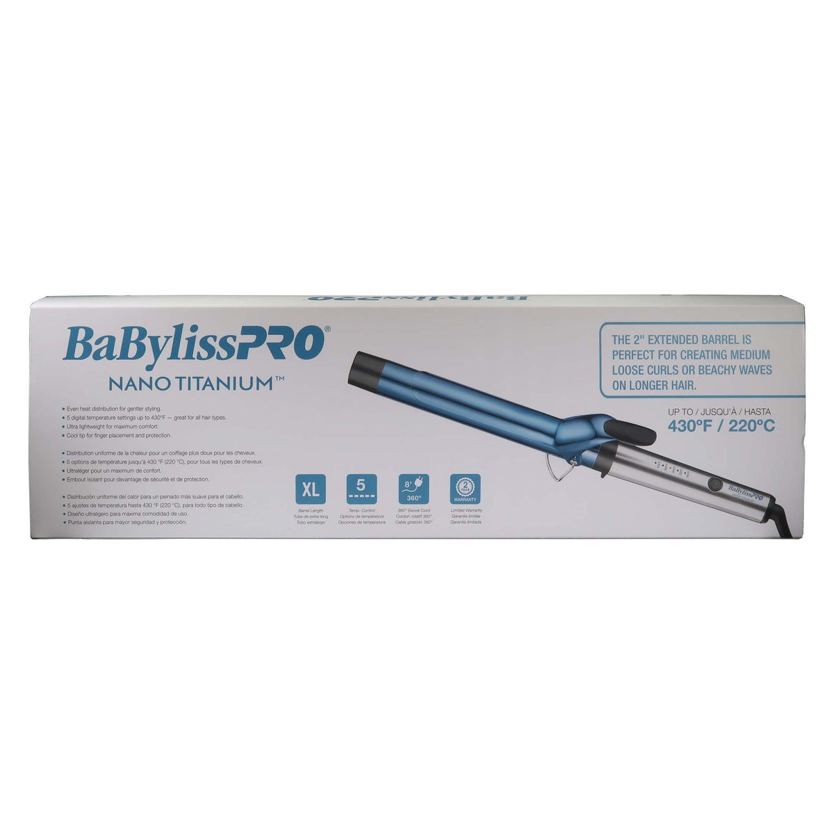 BaBylissPRO Nano Titanium 1-1/4" Extended Barrel Curling Iron BNTW125XLUC