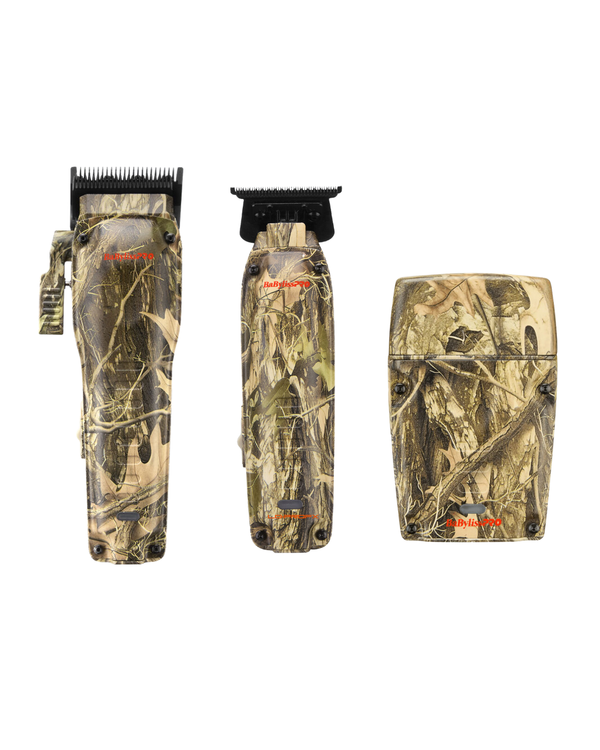 BaBylissPRO Camo Super Trio Clipper, Trimmer & Foil Shaver with Stands - FX82CAM - FX72CAM - FXLPFS1CAM - LO-PROFX Compact Limited Edition Collection