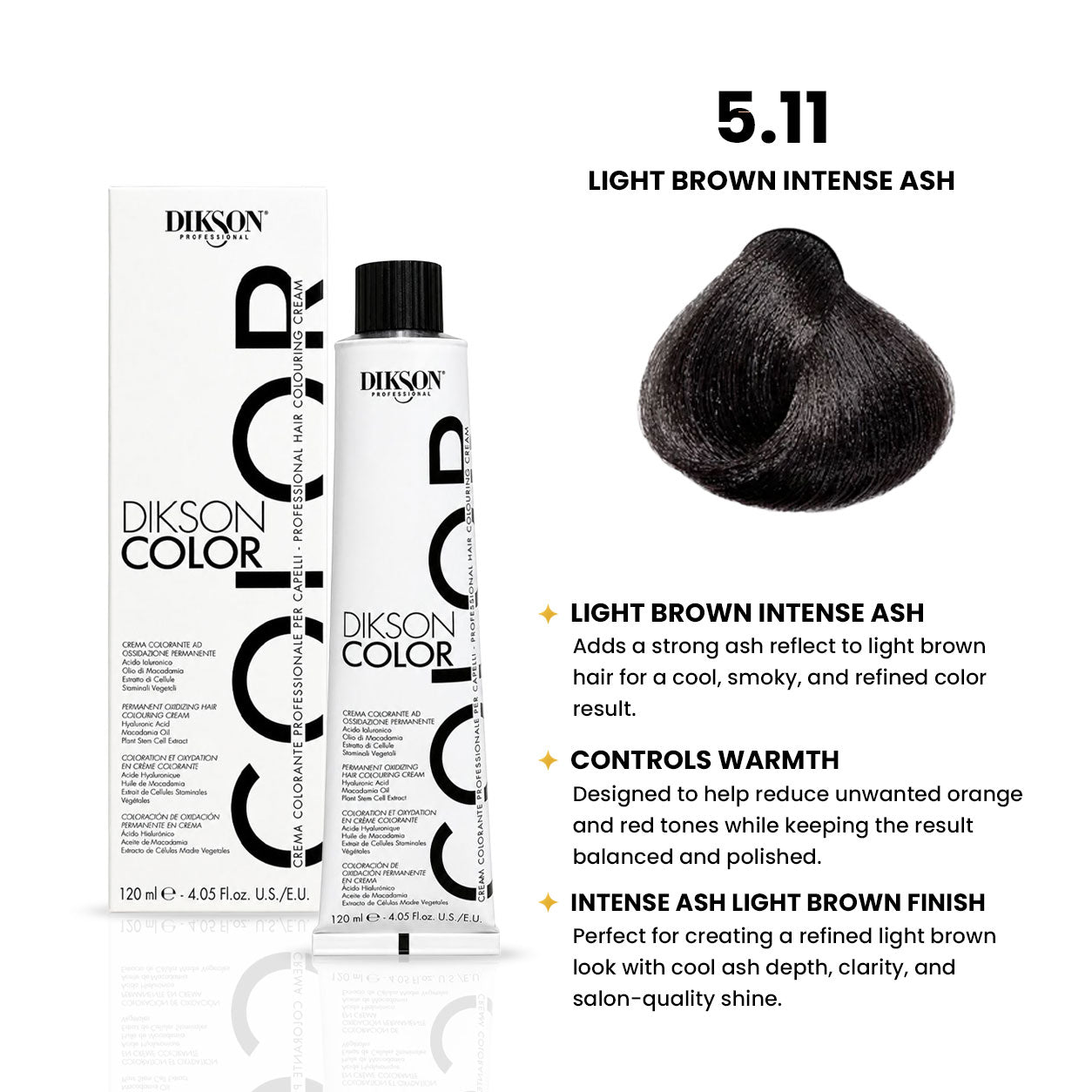 DIKSON COLOR Ash 5.11 Light Brown Intesne Ash