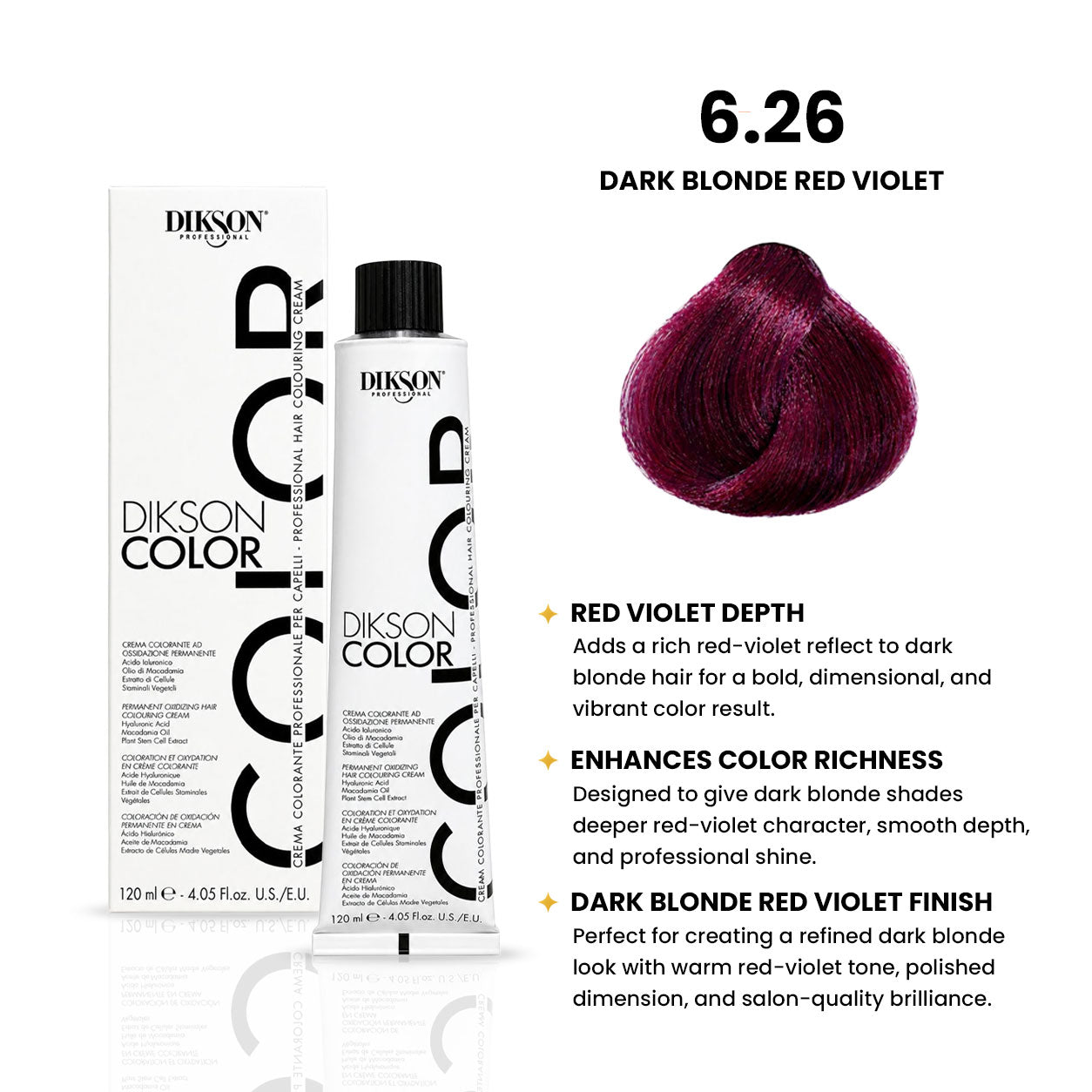 DIKSON COLOR Red Violet 6.26 Dark Blonde Red Violet