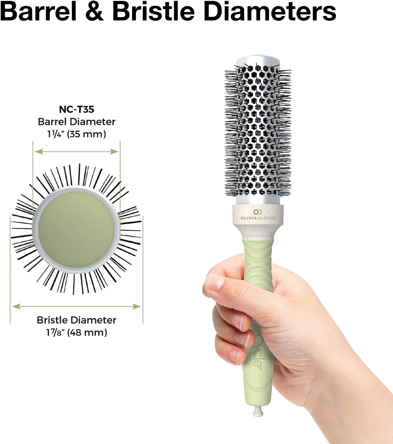 NewCycle Round Thermal Brush 1 1/4 inches