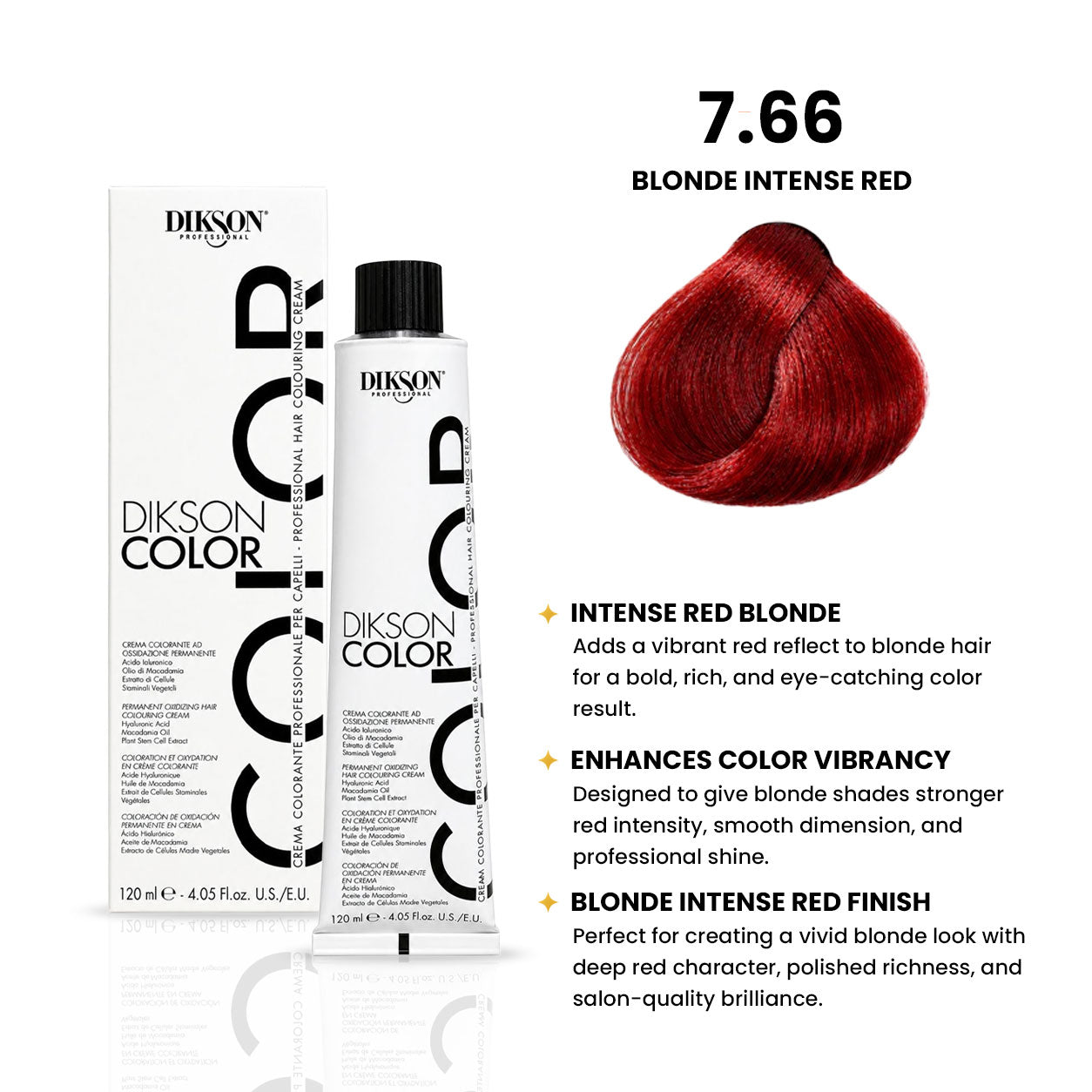 DIKSON COLOR Deep Red 7.66 Blonde Intense Red