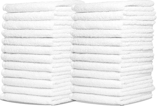 Nywele - Nywele Silver Living Bleach Proof Towels White, 16" x 27", Pack of 12 | Perfect for Salon Use | Bleach Safe Salon Towels White