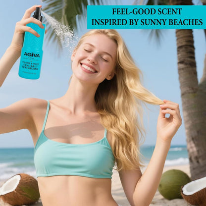 Sea Salt Texturizing Agiva Hair Spay - Volumizing, Beach Waves & Matte Finish, Lightweight Hair Styling Spray for Men & Women, 300 mL