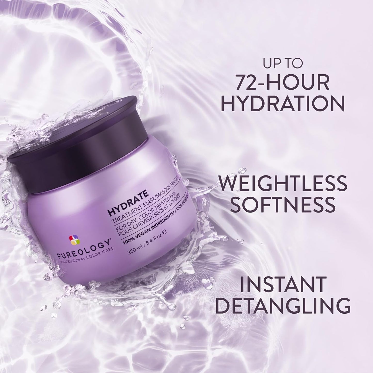 Pureology Hydrate Hair Treatment Mask 250mL | Deep Moisture for Dry Color-Treated Hair