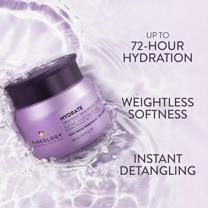 Pureology Hydrate Hair Treatment Mask 250mL | Deep Moisture for Dry Color-Treated Hair