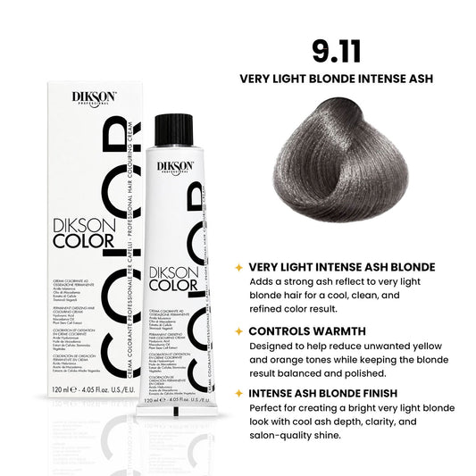 DIKSON COLOR Ash 9.11 Very Light Blonde Intense Ash