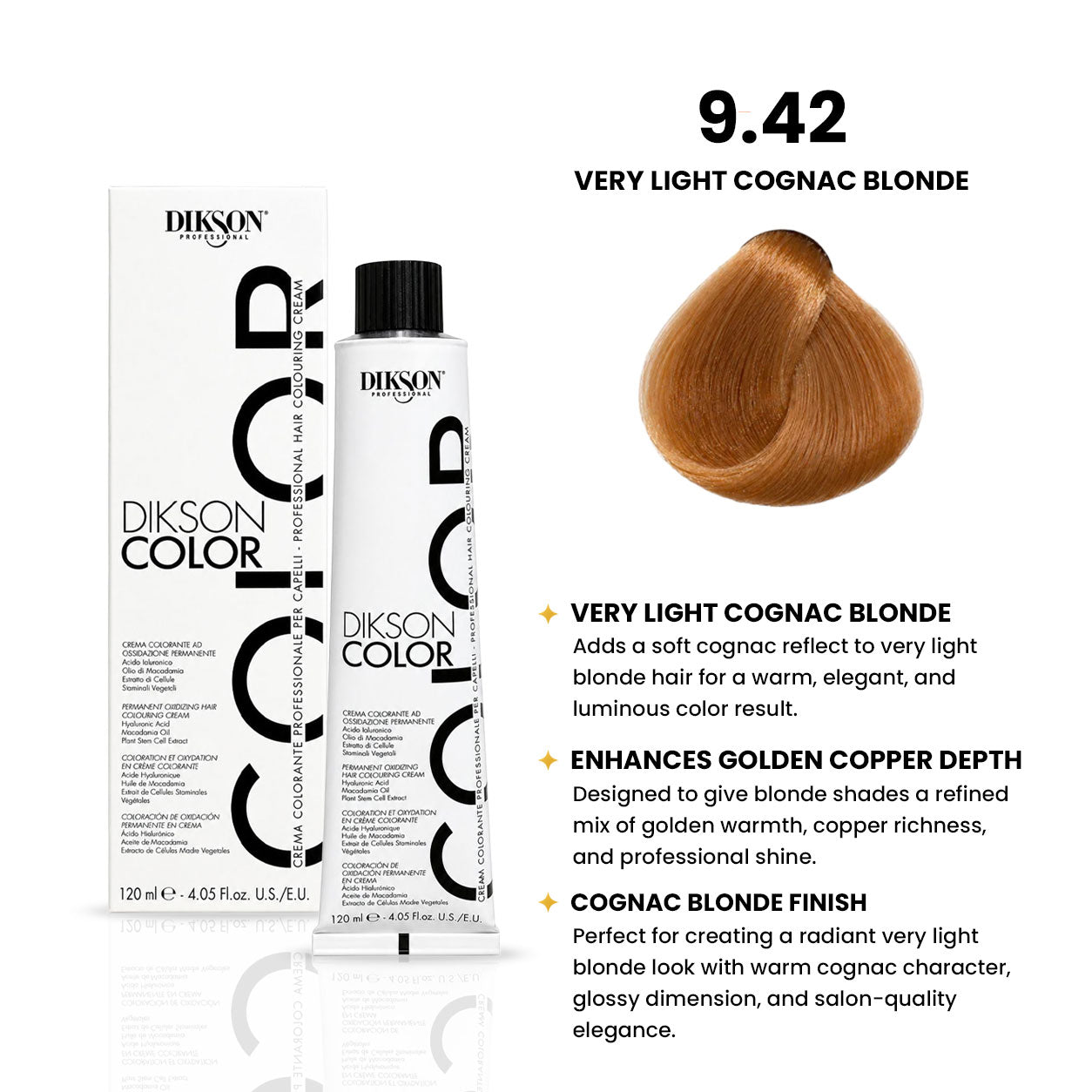 DIKSON COLOR Cognac 9.42 Very Light Blonde Cognac