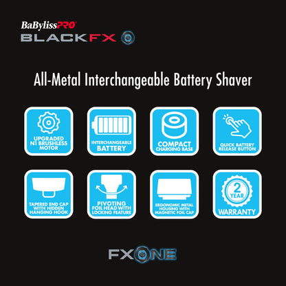 BaBylissPRO FXONE BLACKFX Double Foil Shaver(FX79FSMB)