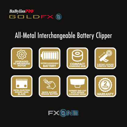 BaBylissPRO FXONE GOLDFX Clipper (FX899G)