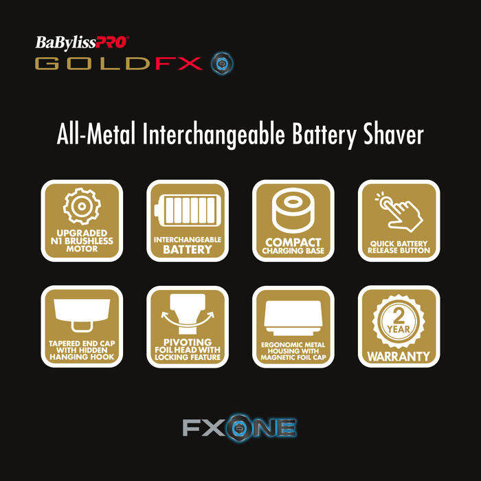 BaBylissPRO FXONE GOLDFX Double Foil Shaver(FX79FSG)
