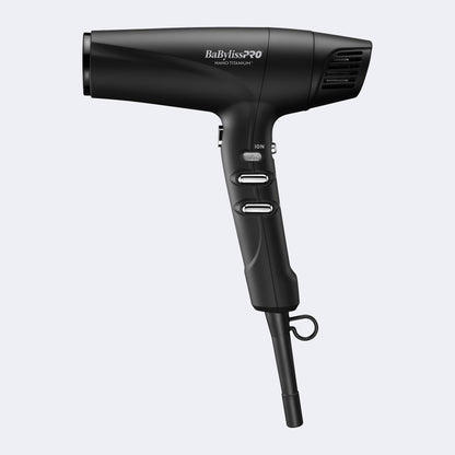 BaBylissPRO Nano Titanium High-Speed Dual Ionic Hairdryer (Black)(BNT9100BKC)
