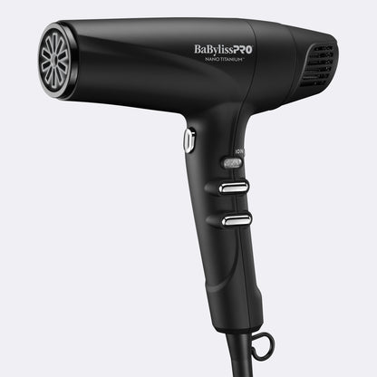 BaBylissPRO Nano Titanium High-Speed Dual Ionic Hairdryer (Black)(BNT9100BKC)