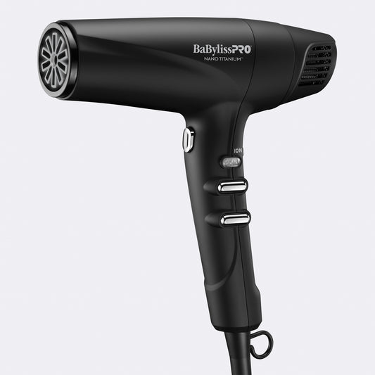 BaBylissPRO Nano Titanium High-Speed Dual Ionic Hairdryer (Black)(BNT9100BKC)