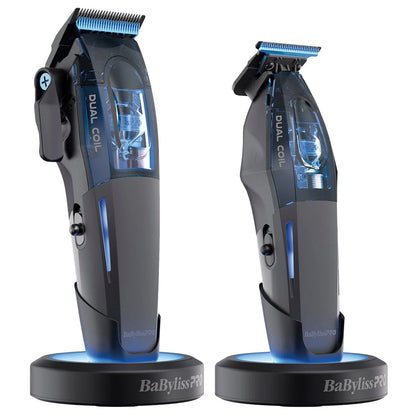 BaBylissPRO Combo Dual-Coil Motor Clipper & Trimmer with Charging Stands FX95C & FX95T