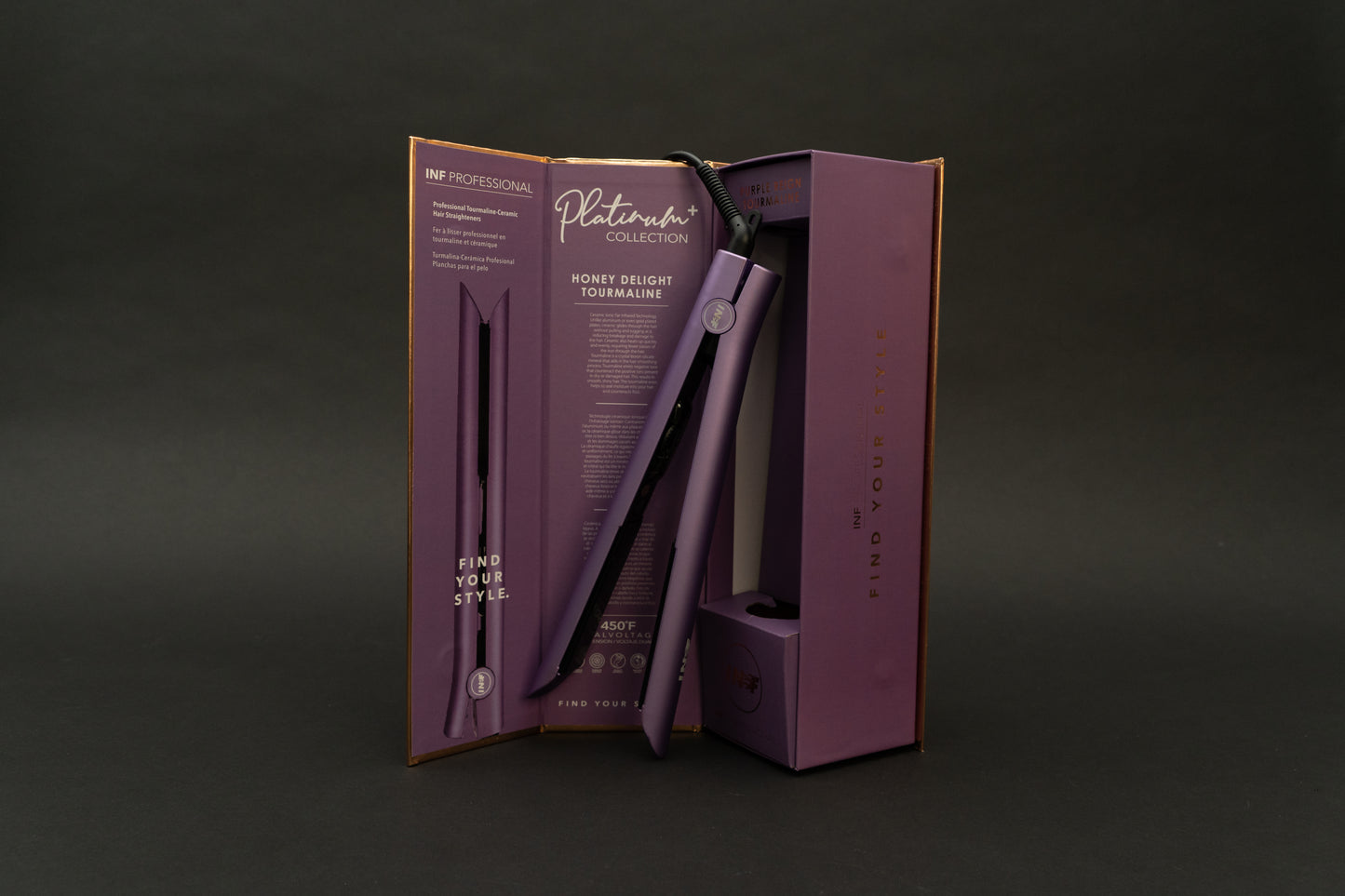 INF - premium Tourmaline-Ceramic Hair Straighteners Flat Iron