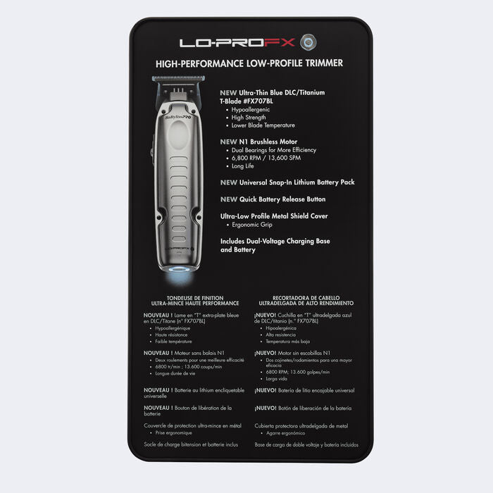 BaBylissPRO FXONE Lo-ProFX High Performance Low-Profile Trimmer (Silver)(FX729)