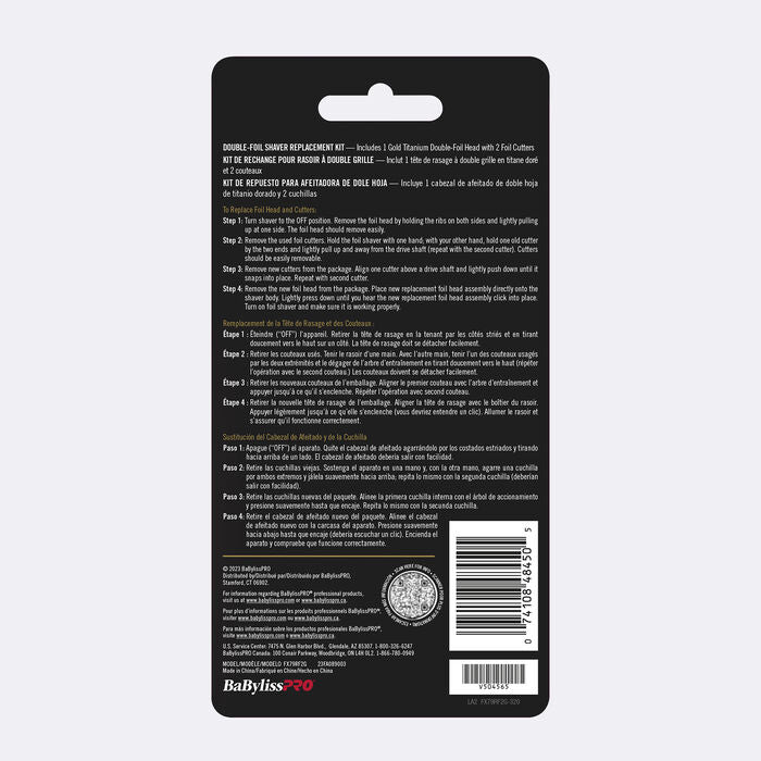 BaBylissPRO FXONE Replacement Foils & Cutters (Gold)(FX79RF2G)