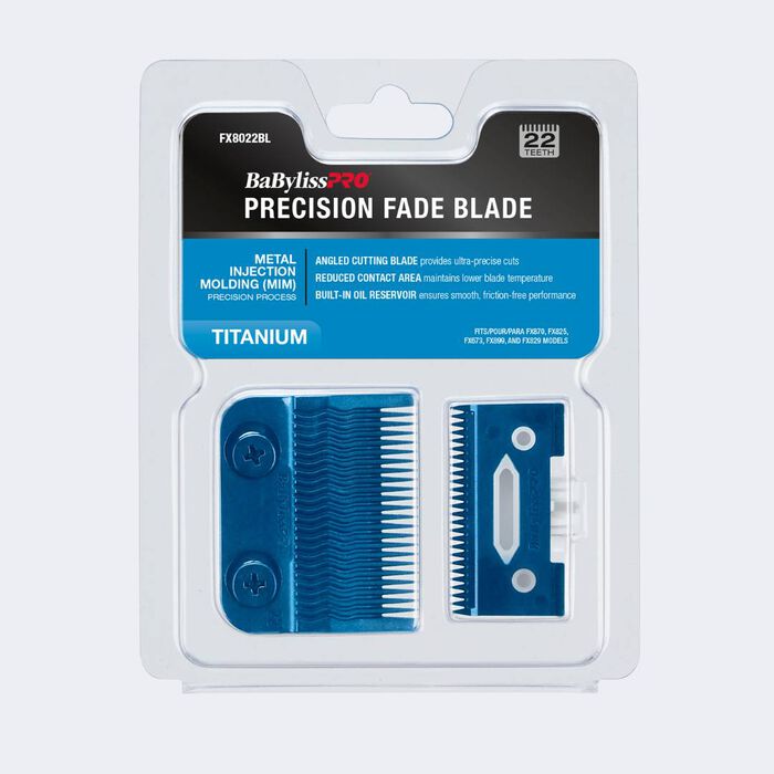 BaBylissPRO Blue Titanium Metal-Injection Molded (MIM) Precision Fade Blade (22 teeth)(FX8022BL)