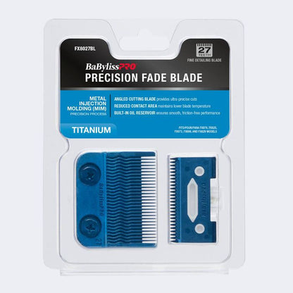 BaBylissPRO Blue Titanium Metal-Injection Molded (MIM) Precision Fade Blade (27 teeth)(FX8027BL)