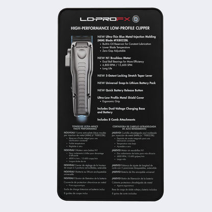 BaBylissPRO FXONE Lo-ProFX High Performance Low-Profile Clipper (Silver)( FX829)