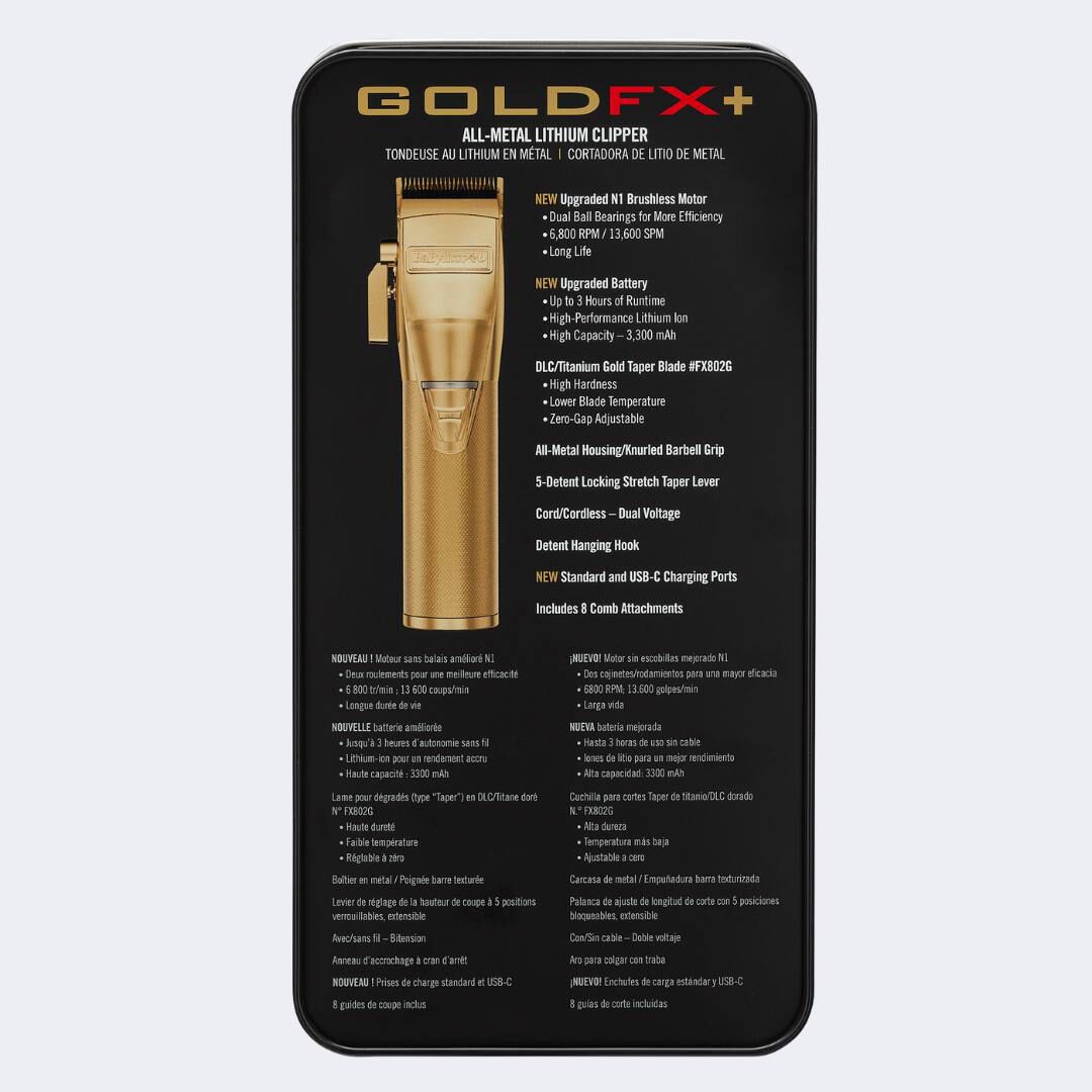 BaBylissPRO GoldFX+ Metal Lithium Clipper (FX870NG)