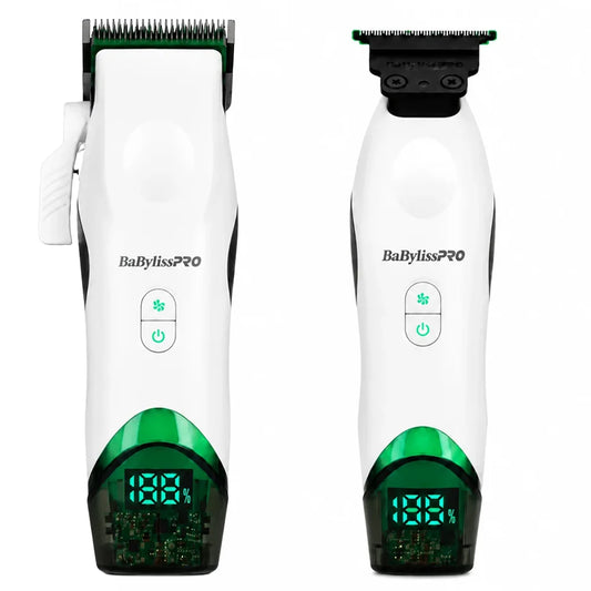 BaBylissPRO x Tomb45 White Wireless-Charging Clipper & Trimmer Duo FXT45CTW + FXT45TTW