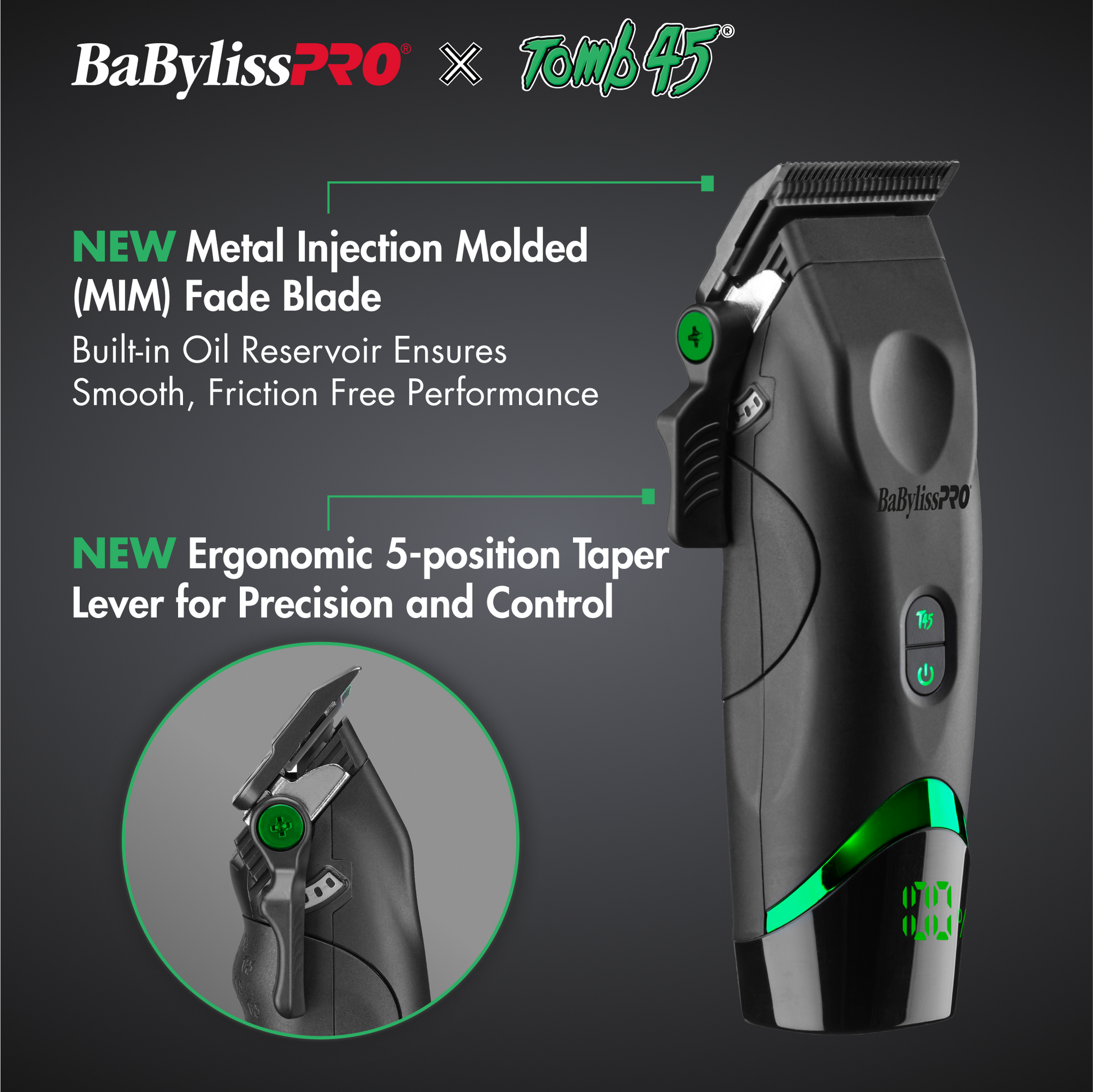 BaBylissPRO x Tomb45 Wireless-Charging Clipper (FXT45C)