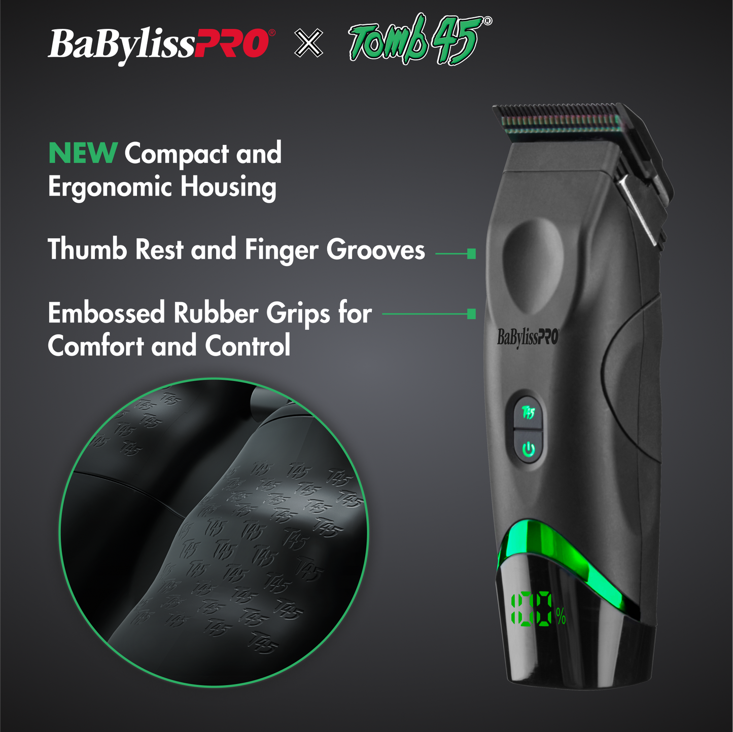 BaBylissPRO x Tomb45 Wireless-Charging Clipper (FXT45C)