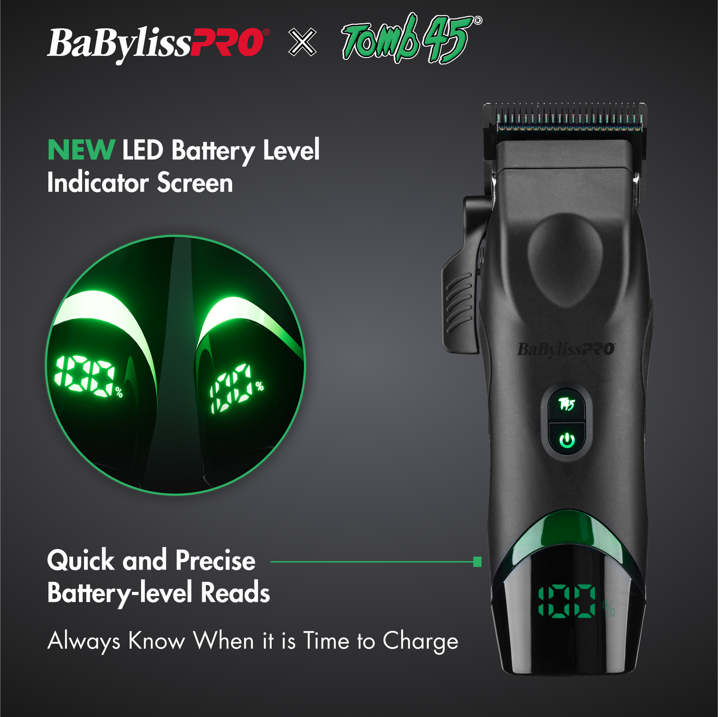 BaBylissPRO x Tomb45 Wireless-Charging Clipper (FXT45C)