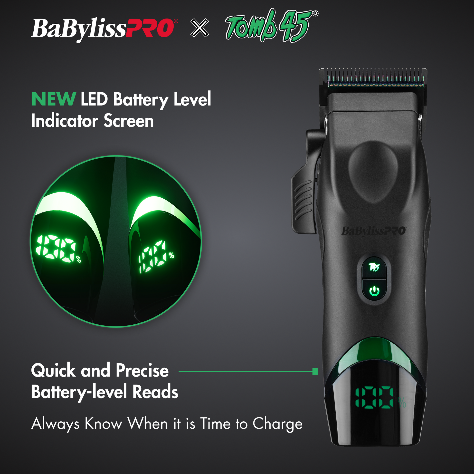 BaBylissPRO x Tomb45 Wireless-Charging Clipper (FXT45C)