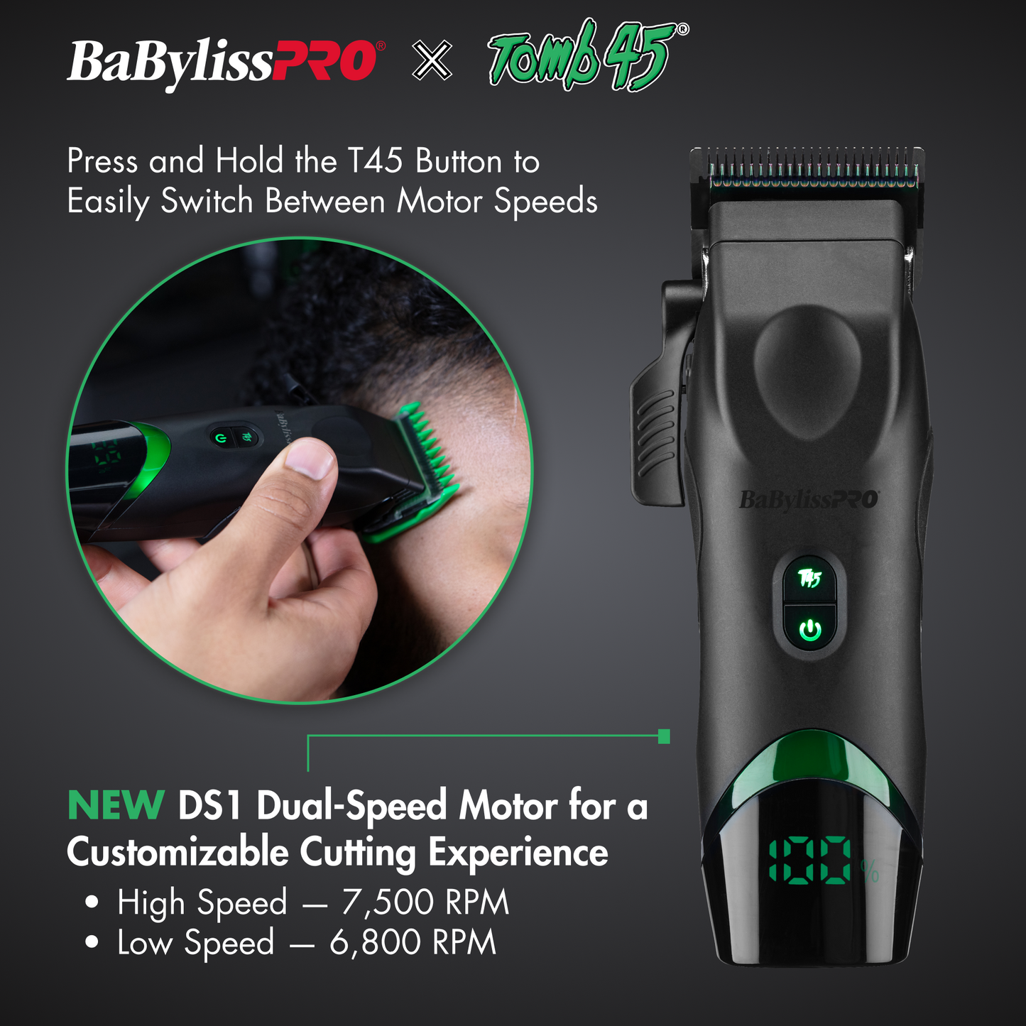 BaBylissPRO x Tomb45 Wireless-Charging Clipper (FXT45C)